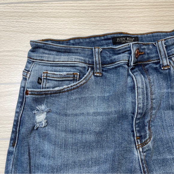 Judy Blue JB82525MD Relaxed Fit Distressed Patch Stretch Jeans Womens Size 11/30 - Picture 5 of 15